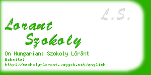 lorant szokoly business card
