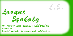 lorant szokoly business card